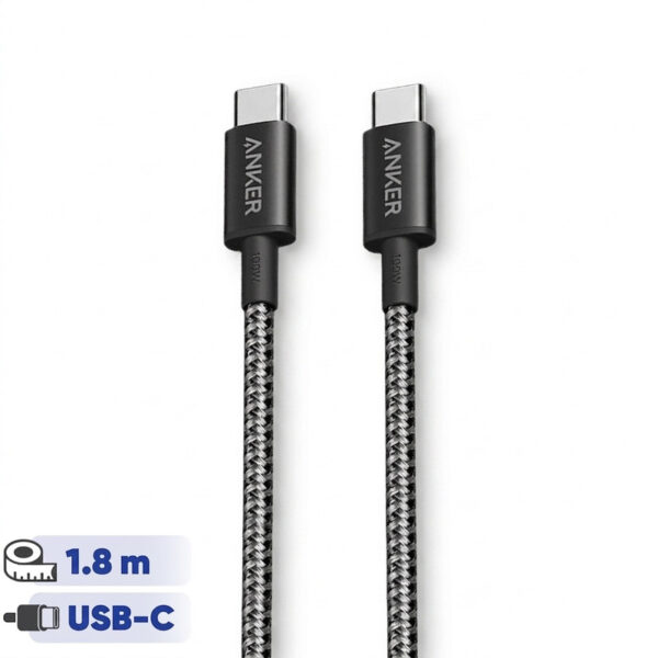 کابل تبدیل USB-C به USB-C انکر مدل Nylon A8753 طول 1.8 متر - Image 1