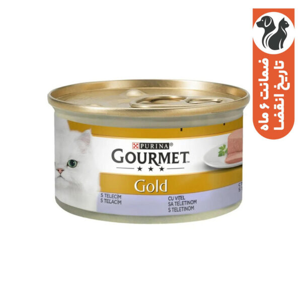 کنسرو غذای گربه گورمت مدل Gold Mousse بافت موس با طعم گوشت گوساله 85 گرم - Image 1