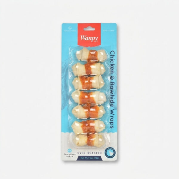 تشویقی سگ ونپی مدل Chicken & Rawhide Warps طعم مرغ وزن 100 گرم - Image 1