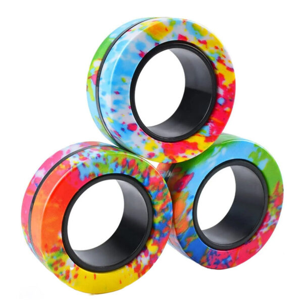 فیجت ضد استرس ریلایف مدل 200 Magnetic Ring طرح حلقه های مغناطیسی بسته ۳ عددی - Image 1