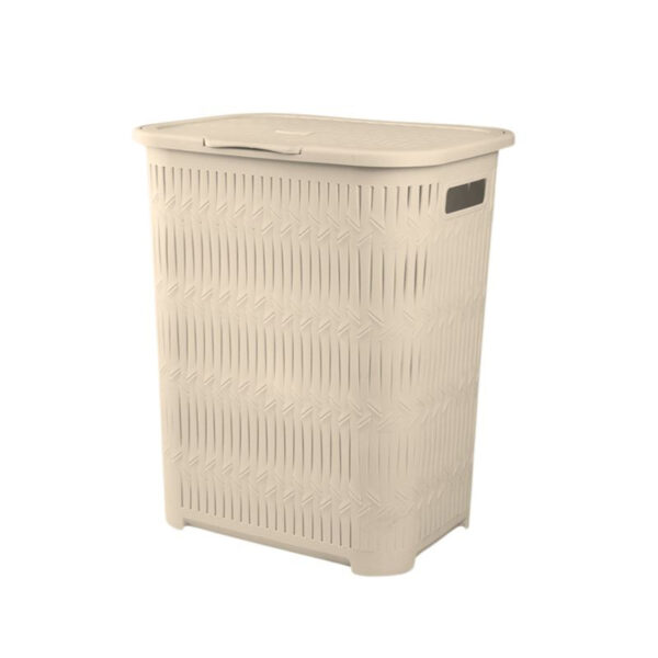 سبد رخت چرک لیمون مدل درب دار بلند بامبو کد HS1510 - Image 1
