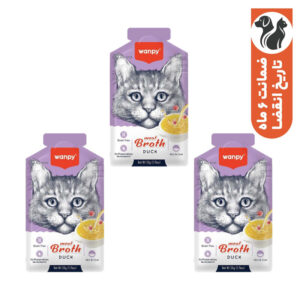 پوچ گربه بالغ ونپی مدل Meat Broth طعم اردک بسته 3 عددی