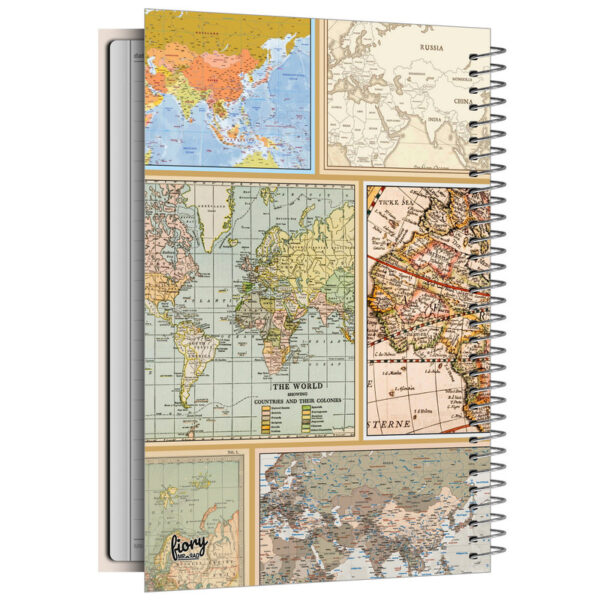 دفتر مشق 100 برگ مستر راد مدل نقشه جهان طرح world map کد fiory 2415 - Image 1