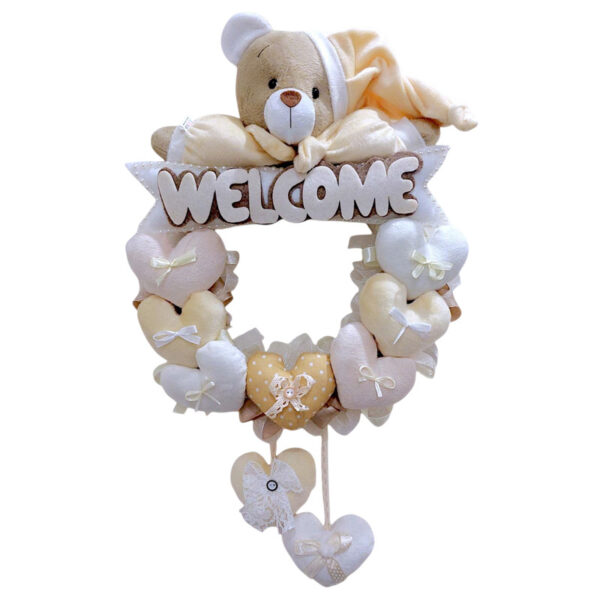 آویز تزیینی اتاق کودک طرح خرس نانان مدل Welcome کد W/Crm - Image 1