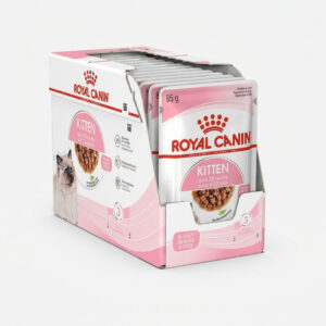 پوچ گربه رویال کنین مدل kitten gravy وزن 85 گرم بسته 12 عددی
