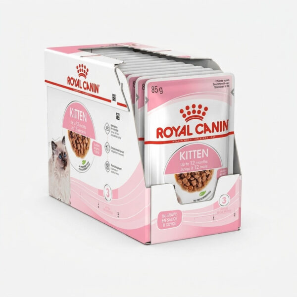 پوچ گربه رویال کنین مدل kitten gravy وزن 85 گرم بسته 12 عددی - Image 1