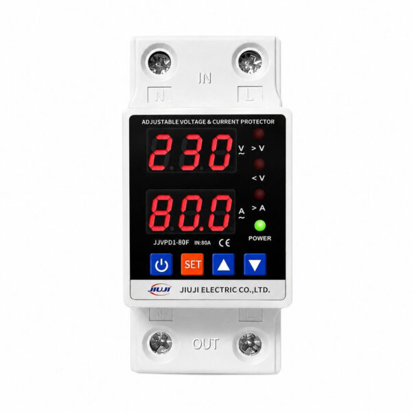 محافظ ولتاژ تکفاز 80 آمپر جیوجی مدل JIUJI_JJVPD1_80F - Image 1