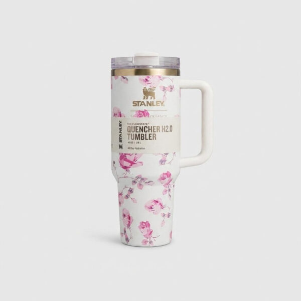 تراول ماگ  مدل دسته دار گل دار کد QUENCHER H20 TUMBLER گنجایش 1.180 لیتر - Image 1