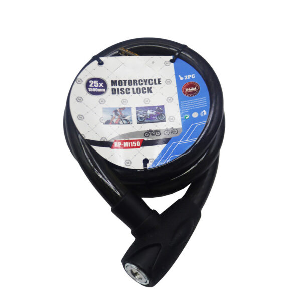 قفل کابلی موتورسیکلت میکا کد YP-25*1500MM - Image 1