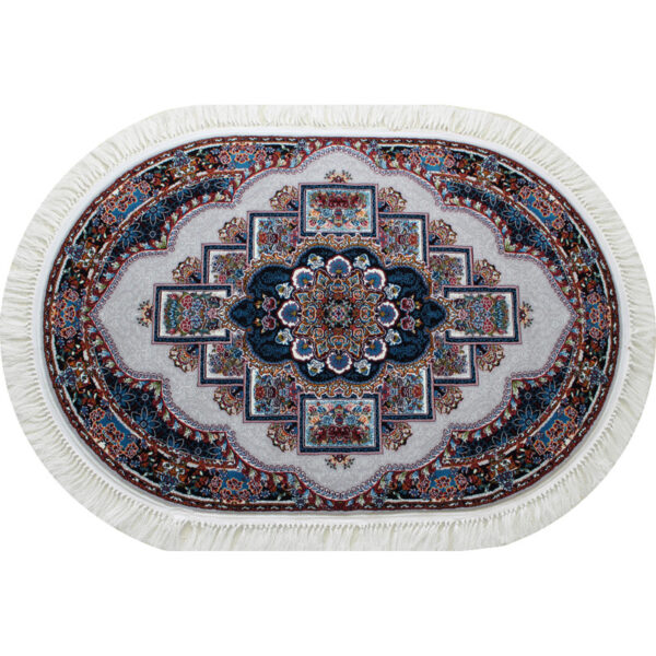 فرش ماشینی مدل بیضی طرح ناردون زمینه فیلی - Image 1
