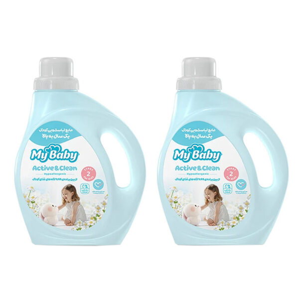 مایع لباسشویی کودک مای بیبی مدل active and clean مجموعه 2 عددی - Image 1