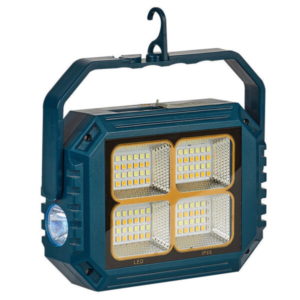 نورافکن دستی مدل شارژی و خورشیدی 112LED با نور مهتابی - Image 1