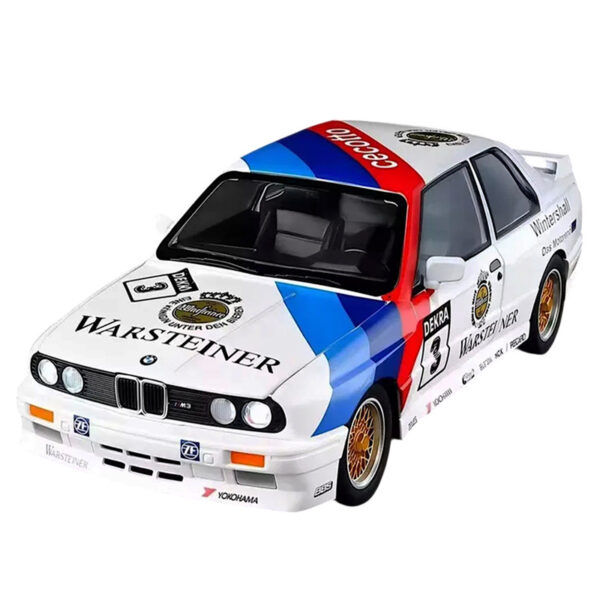 ماکت ماشین تزئینی مدل BMW M3 E30 مقیاس 1:24 فلزی با درب‌های بازشو، چراغ‌های جلو و صدای خودرو - Image 1