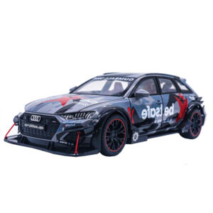 ماشین بازی فلزی عقب‌کش مدل AUDI RS6 اسپرت مقیاس 1:24، چراغ‌دار و موزیکال
