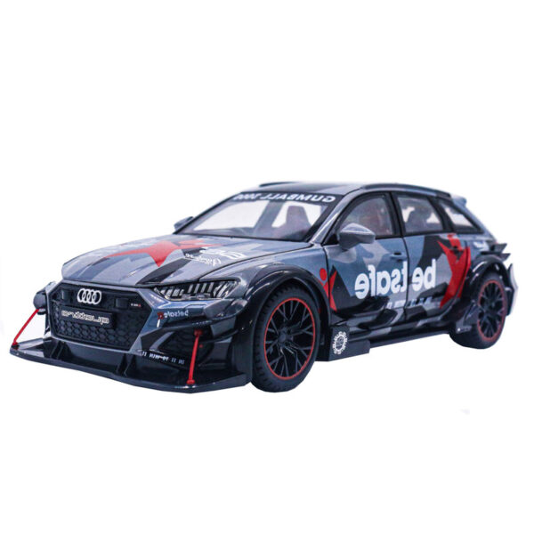 ماشین بازی فلزی عقب‌کش مدل AUDI RS6 اسپرت مقیاس 1:24، چراغ‌دار و موزیکال - Image 1