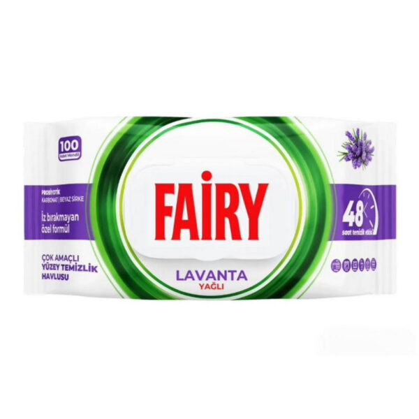 دستمال مرطوب فیری مدل Lavanta بسته 100 عددی - Image 1