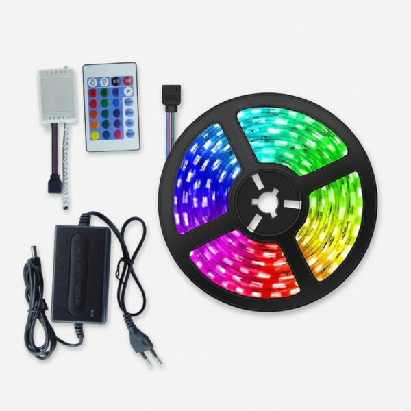 ریسه ال ای دی مدل پکیج گیمینگ 16 رنگ کد RGB 12v طول 5 متر - Image 1