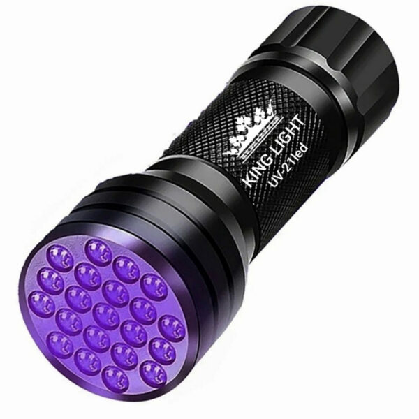 چراغ قوه دستی کینگ لایت مدل UV-21Led با نور بنفش - Image 1