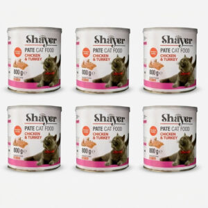 کنسرو غذای گربه شایر مدل Chicken&Turkey وزن 800 گرم بسته 6 عددی