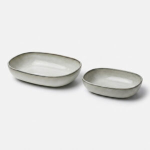 ظرف سرو ایکیا مدل GLADELIG مجموعه 2 عددی با لعاب شنی، ایمن در فر تا 280 درجه سانتی‌گراد و مناسب شستشو در ماشین ظرفشویی