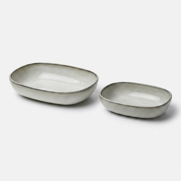 ظرف سرو ایکیا مدل GLADELIG مجموعه 2 عددی با لعاب شنی، ایمن در فر تا 280 درجه سانتی‌گراد و مناسب شستشو در ماشین ظرفشویی - Image 1