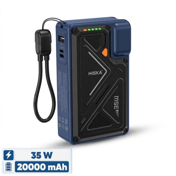 پاوربانک 35 وات هیسکا مدل HP-226PD ظرفیت 20000 میلی آمپر ساعت به همراه کابل متصل USB-C - Image 1