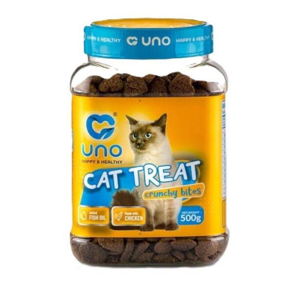 تشویقی گربه اونو مدل crunchy bites طعم مرغ وزن 500 گرم - Image 1