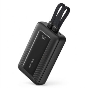 پاوربانک انکر مدل A1681 ظرفیت 20000 میلی آمپر ساعت به همراه کابل لایتنیگ و کابل USB Type-C