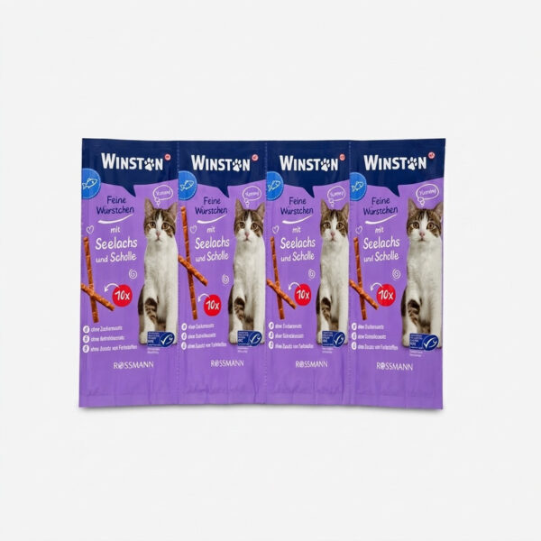 غذای تشویقی گربه وینستون مدل mit sealachs new وزن 50 گرم - Image 1