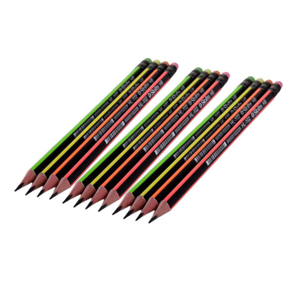 مداد مشکی استورم مدل پاک کن دار HL-102 HB بسته 12 عددی - Image 1