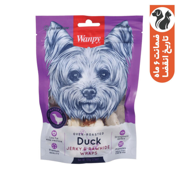 تشویقی سگ ونپی مدل Duck Jerky & Rawhide Wraps با طعم اردک وزن 100 گرم - Image 1