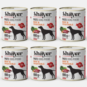 کنسرو غذای سگ شایر مدل Beef&Vegetable وزن 800 گرم بسته 6 عددی
