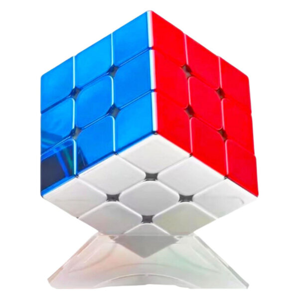 مکعب روبیک فکری 3×3 شنگشو مدل متالیک با پایه و دفترچه راهنما، مناسب آموزش و تقویت حافظه، درجه سختی متوسط، سبک و قابل حمل، بازی تک نفره آموزشی و مهارتی - Image 1