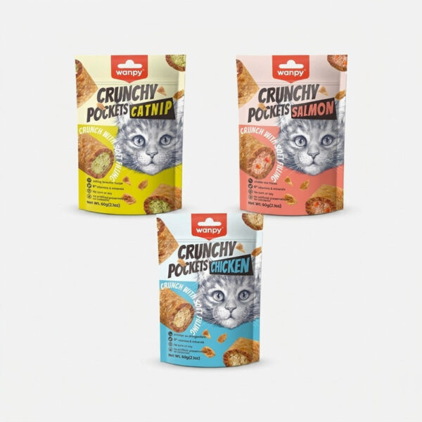 تشویقی گربه ونپی مدل Crunchy Pockets طعم میکس بسته 3 عددی - Image 1