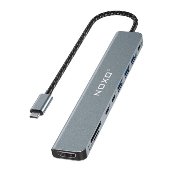 هاب 9 پورت USB-C نوکسو مدل HUB-N1 9in1 با پشتیبانی شارژ PD 100 وات، HDMI 4K، USB 3.0 و کارت‌خوان SD/TF - Image 1