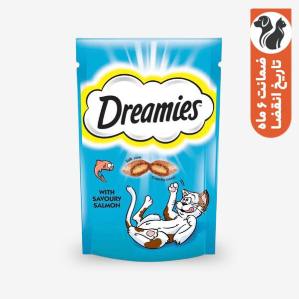 غذای تشویقی گربه دریمز مدل Snack With Salmon وزن 60 گرم - Image 1