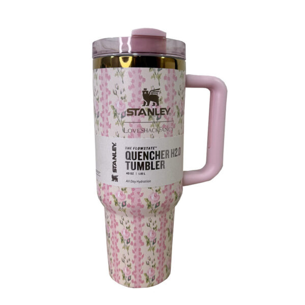 تراول ماگ  مدل دسته دار گل دار کد QUENCHER H20 TUMBLER گنجایش 1.18 لیتر - Image 1