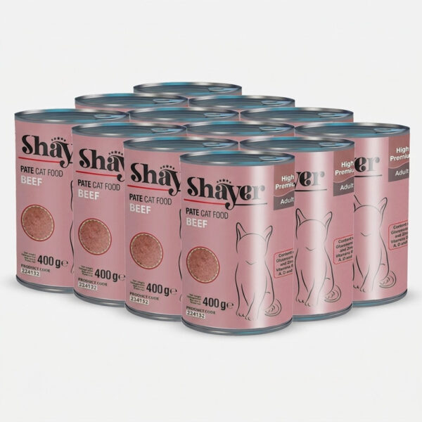 کنسرو غذای گربه شایر مدل گوشت کد sh312 وزن 400 گرم بسته 12 عددی - Image 1