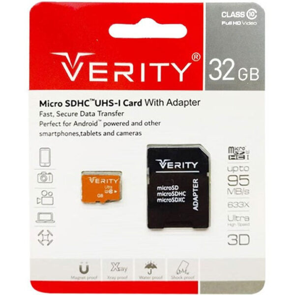 کارت حافظه وریتی ظرفیت 32 گیگ مدل 633X کلاس 10 استاندارد UHS-I U1 - Image 1
