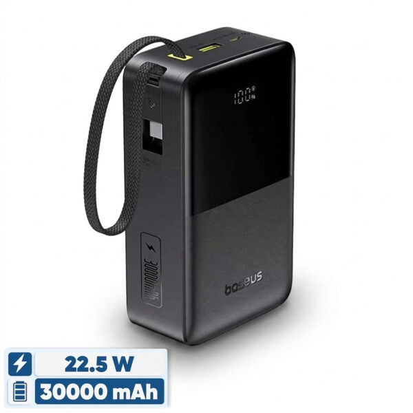 پاوربانک 22 وات بیسوس مدل EnerFill FC51 Bipow 2 Pro ظرفیت 30000 میلی‌آمپرساعت به همراه کابل متصل USB-C - Image 1