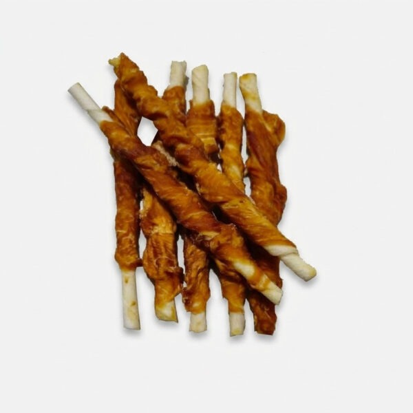تشویقی سگ مدل دورپیچ با طعم مرغ وزن 100 گرم - Image 1