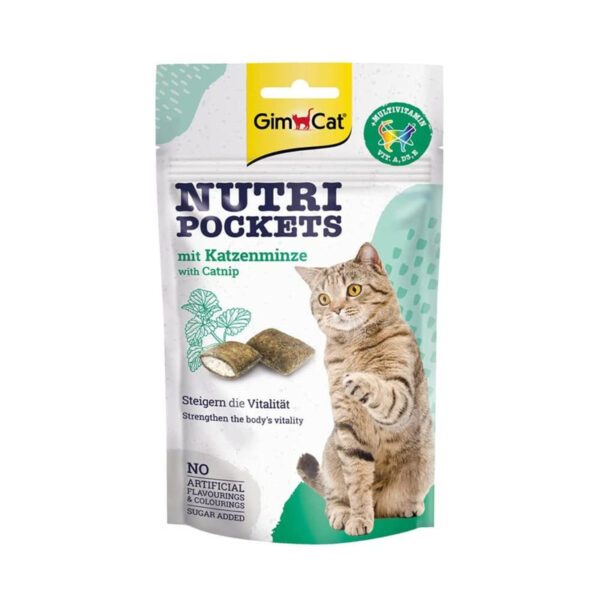 تشویقی گربه جیم کت مدل Nutri Pockets با طعم کت نیپ وزن 60 گرم - Image 1