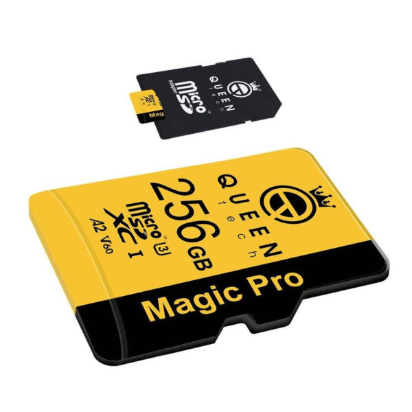 کارت حافظه Micro SD XC کوئین تک مدل A2-V60-633X کلاس 10 استاندارد UHS-l U3 سرعت 95MBps ظرفیت 256 گیگابایت به همراه آداپتور SD - Image 1