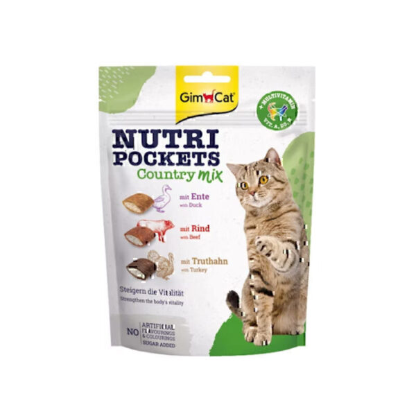 تشویقی گربه جیم کت مدل Nutri Pockets Country Mix طعم میکس وزن 150 گرم - Image 1