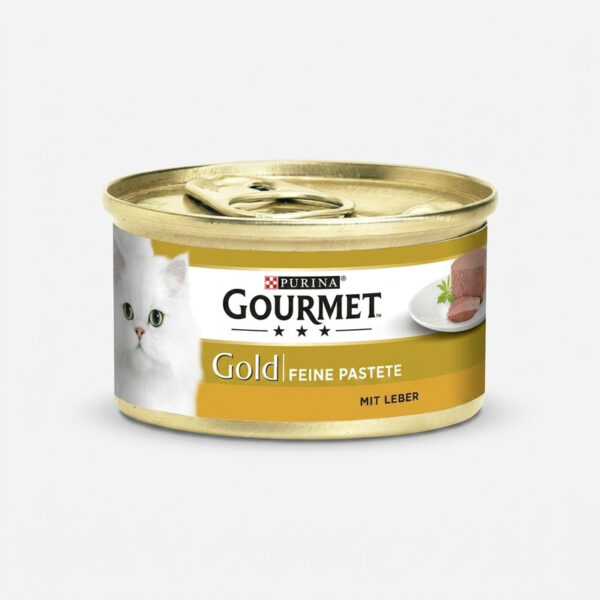 کنسرو غذای گربه گورمت مدل Gold Pate بافت پته با طعم جگر 85 گرم - Image 1