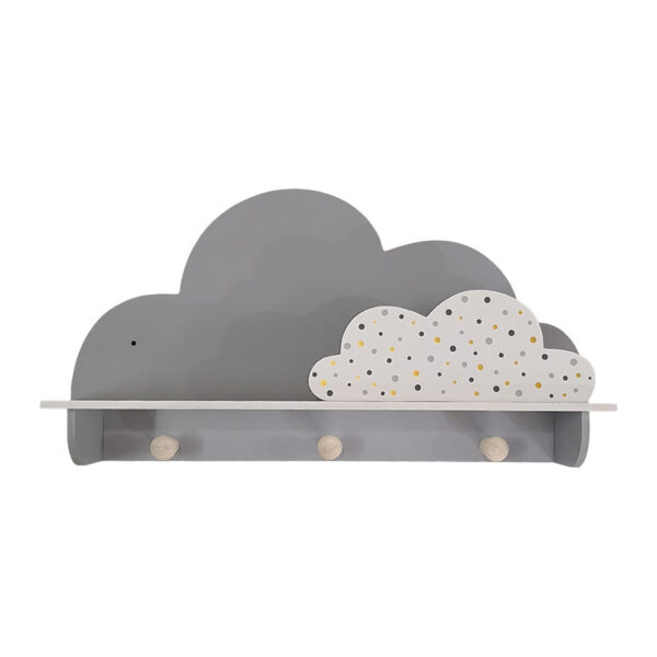 شلف دیواری اتاق کودک طرح ابر مدل MKids52-Gray - Image 1
