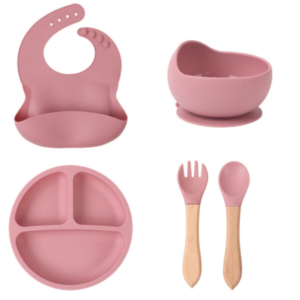 ست ظرف غذا خوری 5 تکه کودک مدل SILICONE - Image 1
