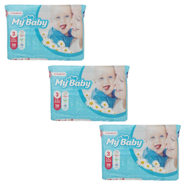 پوشک کودک مای بیبی مدل Max Care سایز 3 سه بسته 38 عددی - Image 1