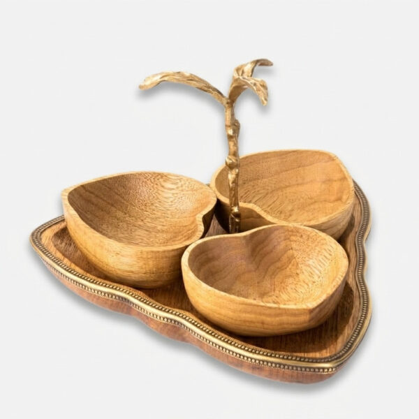 اردوخوری چوبی گلد کیش مدل گلدن برد قلب GK829416، سینی پذیرایی، مناسب شستشو با دست - Image 1