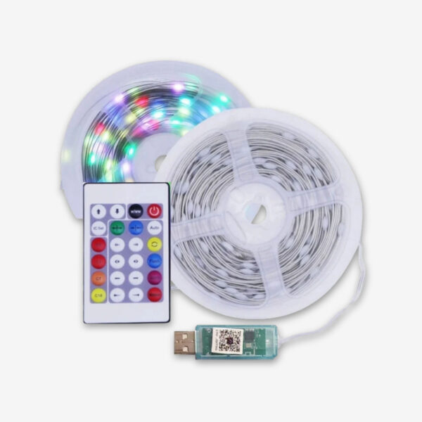 ریسه ال ای دی مدل فول کالر هوشمند بلوتوثی کد RGB IC usb 5v طول 10 متر - Image 1